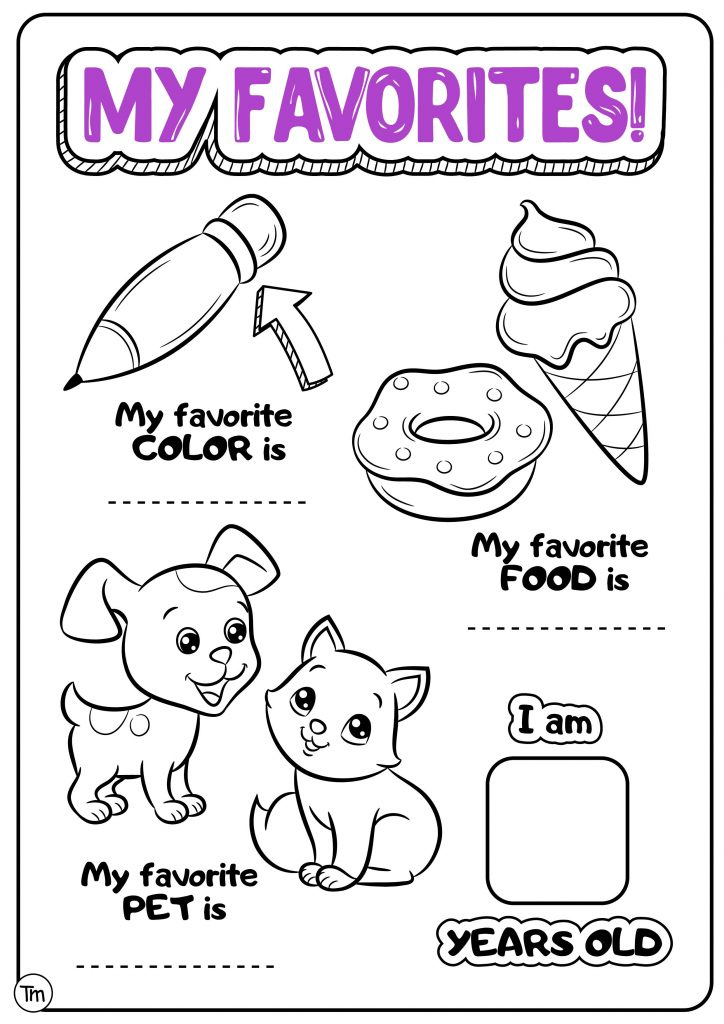 All About Me Worksheet For Preschool