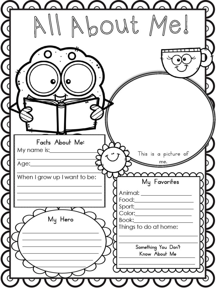 Free Printable All About Me Worksheet Kindergarten