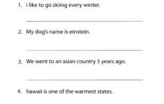 Free Printable Middle School Capitalization Worksheet