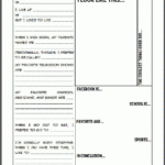 Get To Know Me Student Information Sheet Student Handouts