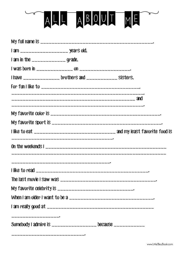Get To Know Me Worksheet Adults