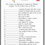 Getting To Know You Worksheet