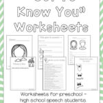 Getting To Know You Worksheet Get To Know You Packets For Speech