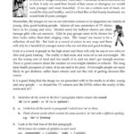 High School Reading Comprehension Worksheets With Answer Key Db Excel