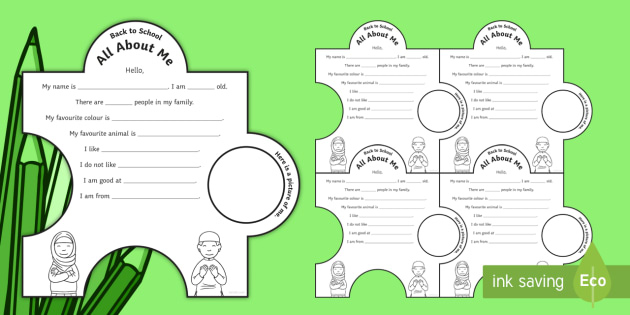 Jigsaw Activity Back To School All About Me Teacher Made