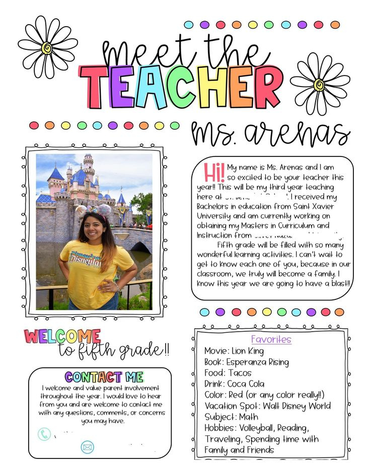 Meet The Teacher Template teacher all about me template 