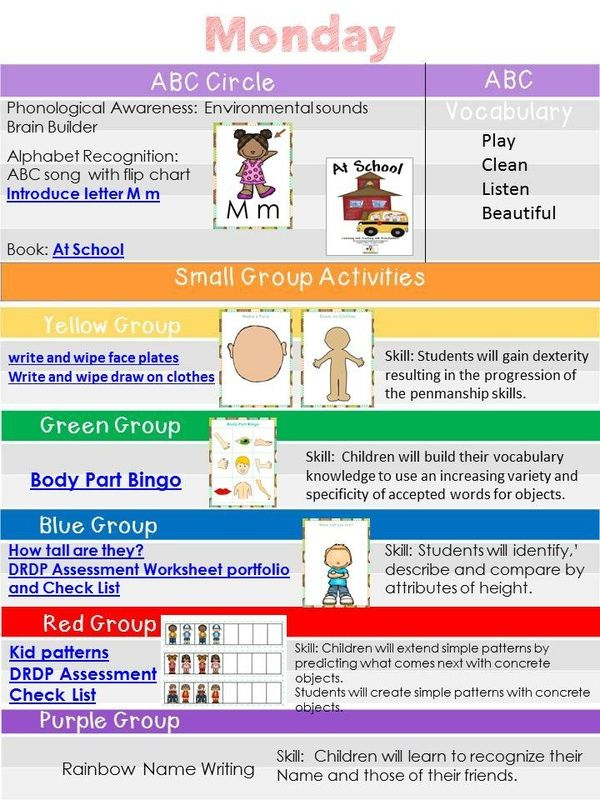 Peek Week At My School Lesson Plans Preschool Lesson Plans Creative 