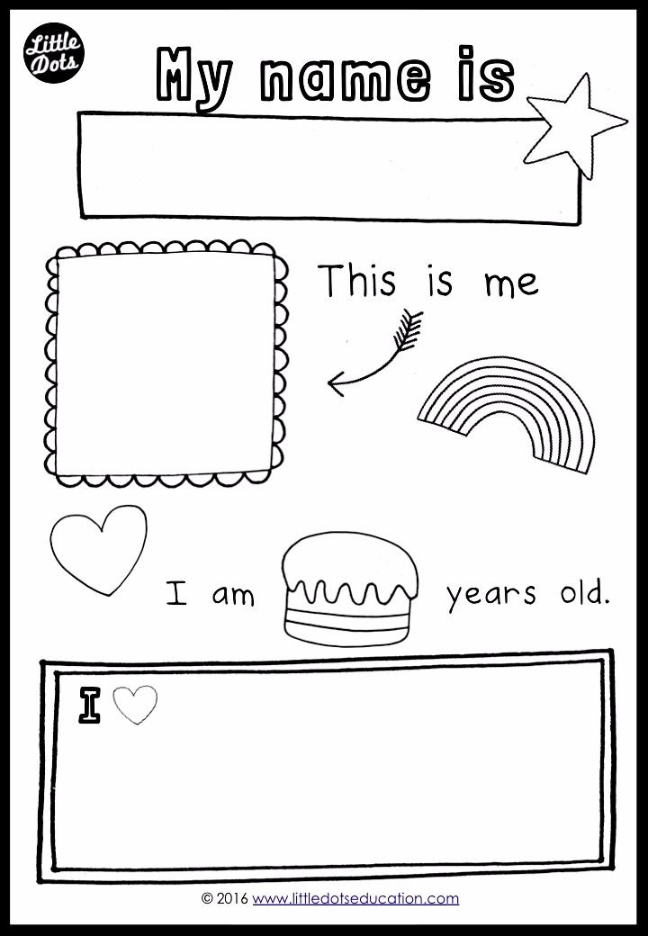 Pre K All About Me Worksheet
