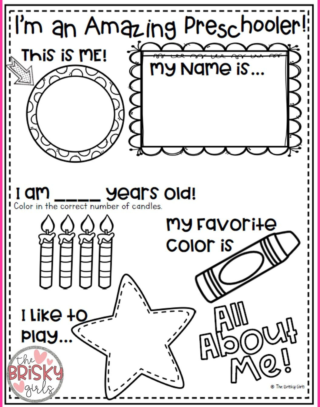All About Me Preschool Template Free