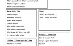 Printable Getting To Know You Worksheets Printable Worksheets