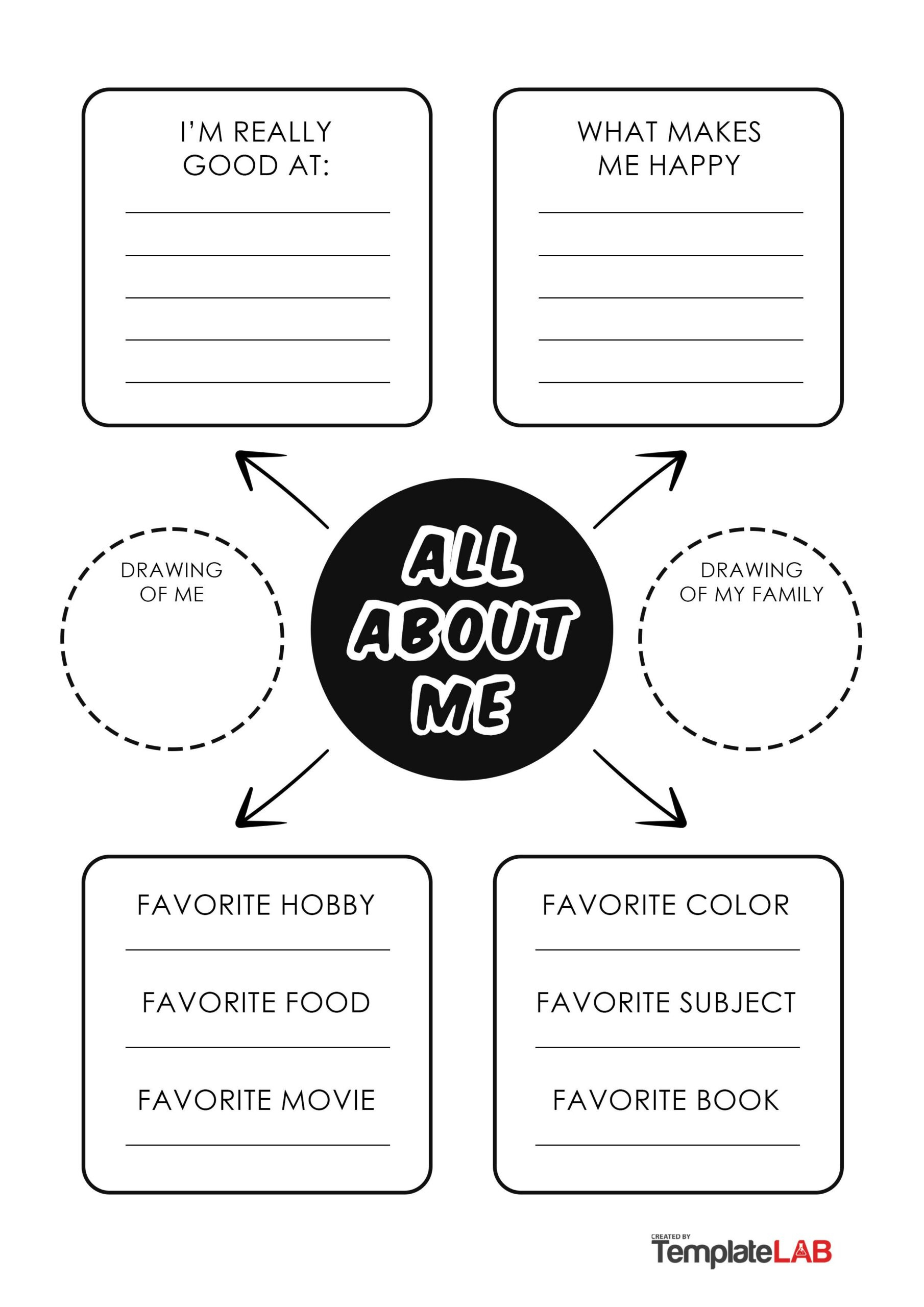 19 Printable All About Me Templates (Free) ᐅ Templatelab in All About Me Worksheet For Adults Free Download