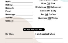 19 Printable All About Me Templates (Free) ᐅ Templatelab pertaining to All About Me Worksheet For Work
