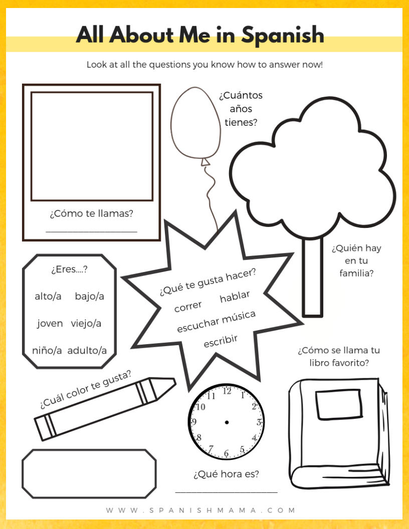240 Free Spanish Resources Ideas In 2025 | Learning Spanish inside All About Me Worksheet Spanish
