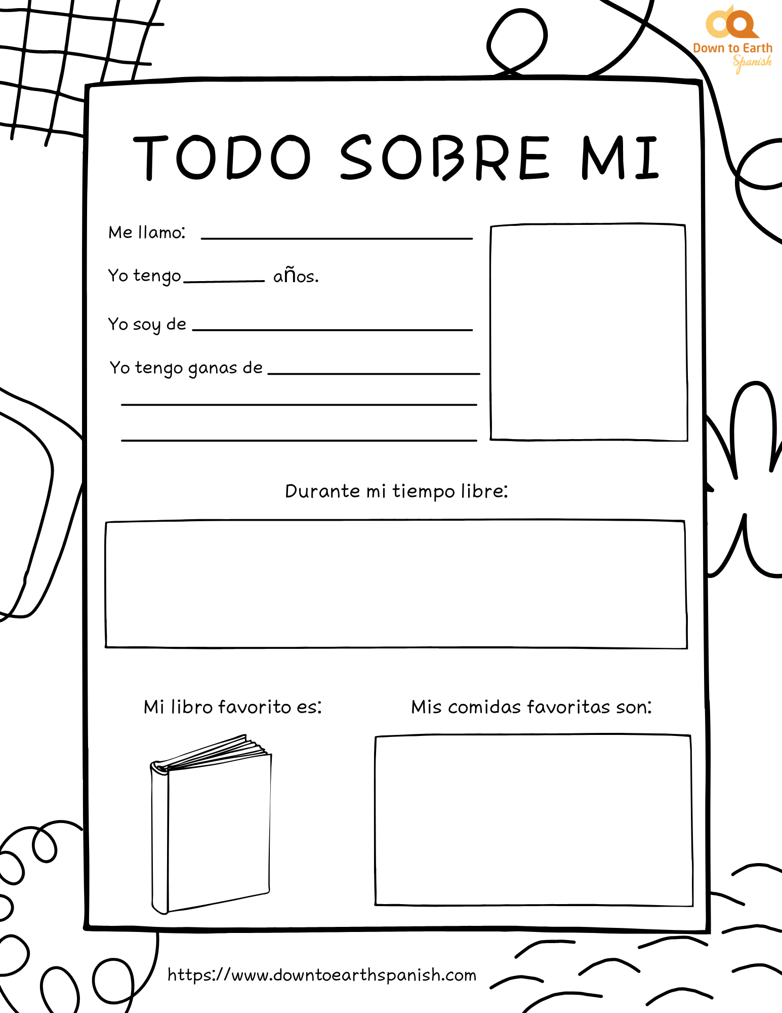 7 Spanish Lessons For Kids Ideas | Spanish Lessons For Kids for All About Me In Spanish Worksheet Free
