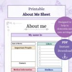 About Me Sheet Printable Pdf | Dementia Care | Get To Know Me Intended For All About Me Worksheet Dementia