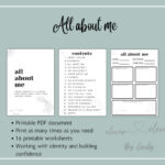 All About Me   16 Therapy Worksheets   Pdf Printable   Etsy Inside All About Me Therapy Worksheet