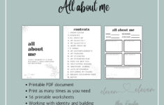 All About Me - 16 Therapy Worksheets - Pdf Printable - Etsy inside All About Me Therapy Worksheet