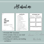 All About Me   16 Therapy Worksheets   Pdf Printable   Etsy Throughout All About Me Worksheet Therapist Aid