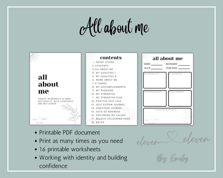 Therapy Purpose of All About Me Worksheet