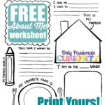 All About Me {Back To School Printable}   Only Passionate Curiosity With Regard To All About Me Worksheet Back To School