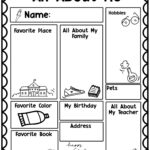 All About Me – Back To School Set 2. | Madeteachers Throughout First Grade All About Me Worksheet
