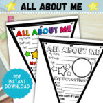 All About Me Banner | Lightly Sketched Throughout All About Me Worksheet Banner