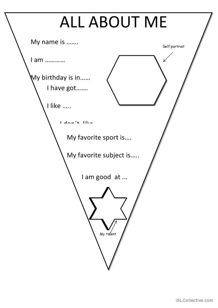 All About Me : English Esl Worksheets Pdf &amp;amp; Doc pertaining to All About Me Triangle Worksheet
