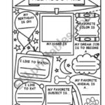 All About Me   Esl Worksheetmarta Llanos Inside All About Me Worksheet Liveworksheets Com