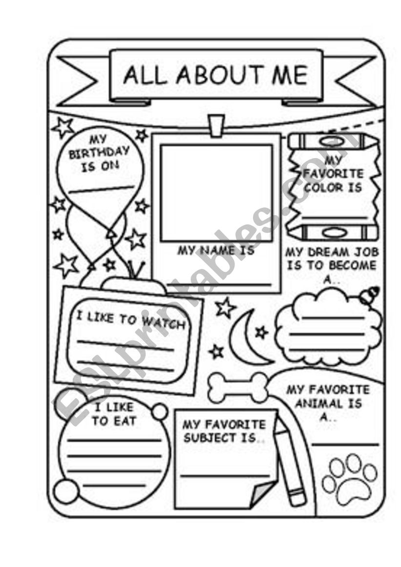 All About Me - Esl Worksheetmarta_Llanos inside All About Me Worksheet Liveworksheets Com