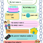 All About Me Free Online Exercise Intended For All About Me Worksheet For Ukg