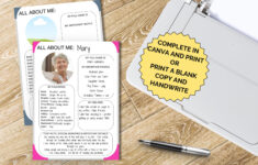 All About Me Getting To Know Me Poster, Printable Dementia Care pertaining to All About Me Worksheet Alzheimer Society