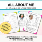 All About Me Getting To Know Me Poster, Printable Dementia Care With Regard To All About Me Worksheet Dementia