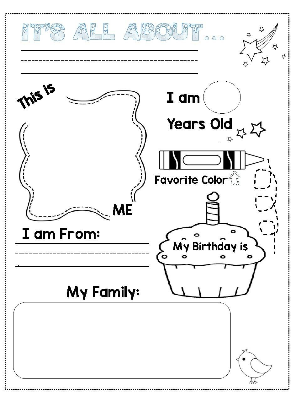 All About Me inside All About Me Worksheet Teachers Pay Teachers