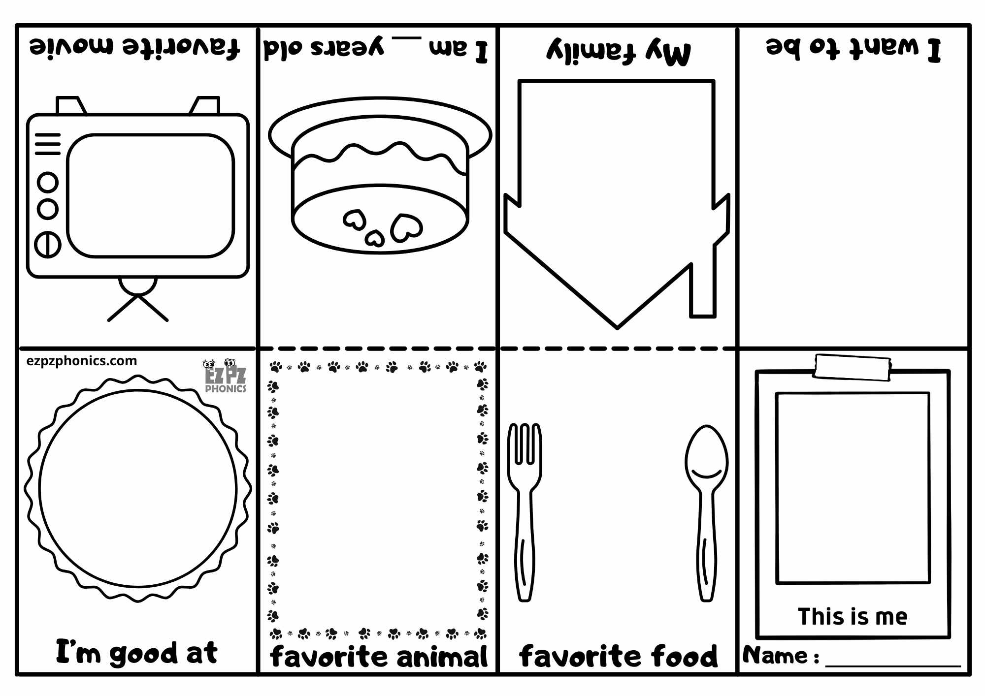 All About Me Mini Book For Kindergarten And Preschool Coloring throughout All About Me Worksheet Free Download Uk