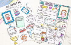 All About Me Printable For Back To School - Made To Be A Momma in All About Me Worksheet Completed