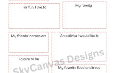 All About Me Printable For Girls, Young Women, Lds Activity Days for All About Me Teen Sheet