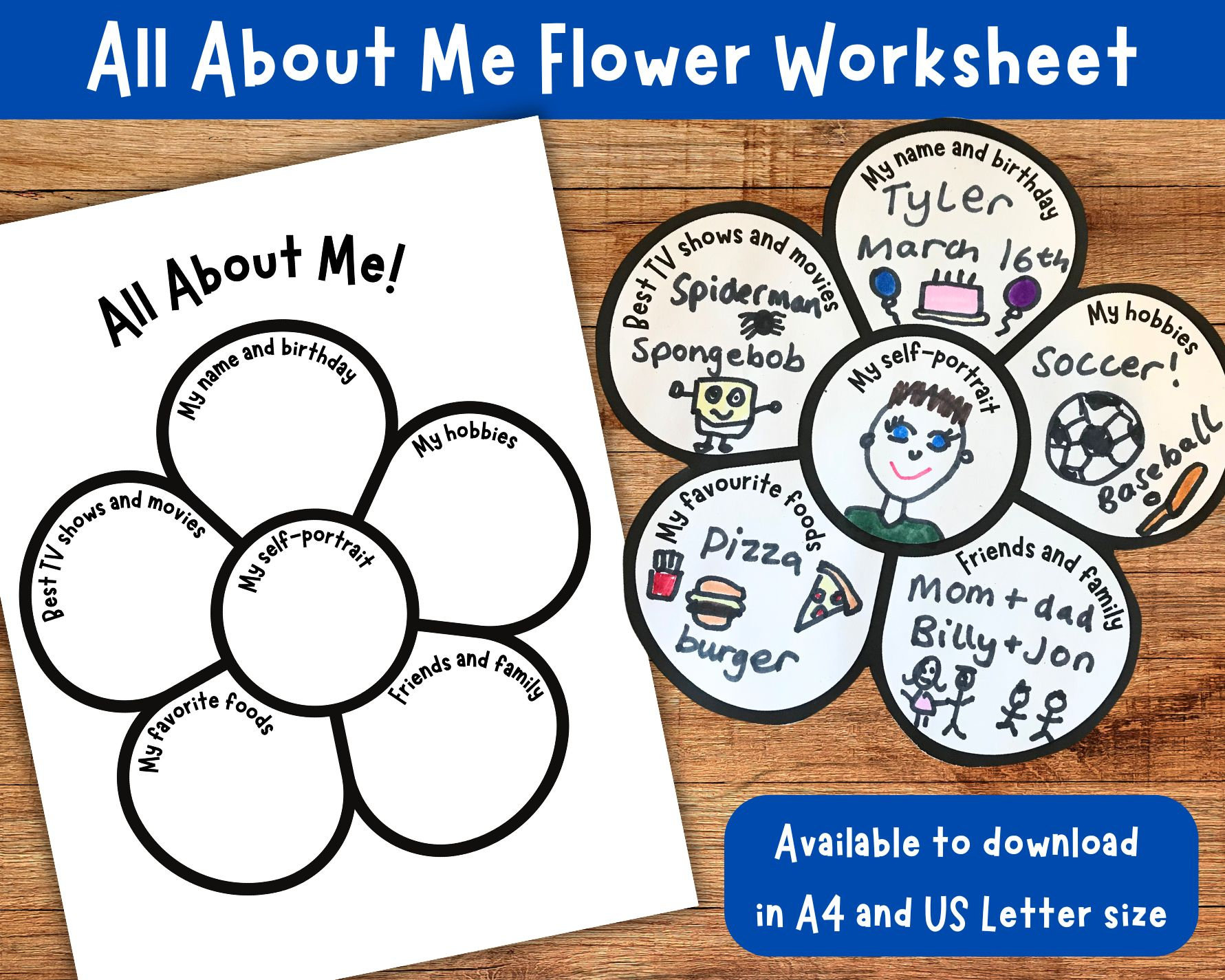 All About Me Printable, Kids Educational Activity, Get To Know Me within All About Me Flower Worksheet