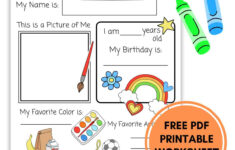 All About Me Printable Preschool Worksheet (Free Pdf) intended for All About Me Worksheet Preschool Free