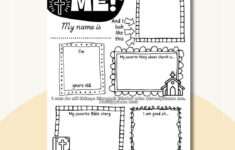 All About Me Printable Sheet For Sunday School, Church in All About Me Worksheet Etsy