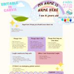 All About Me Printable, Special Needs, Asd, Adhd One Page Profile Intended For All About Me Worksheet Special Needs