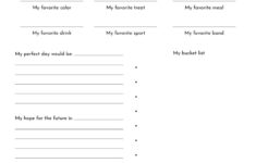 All About Me Printable Worksheets - 50 Free Printables | Printabulls for All About Me 6Th Grade Worksheet