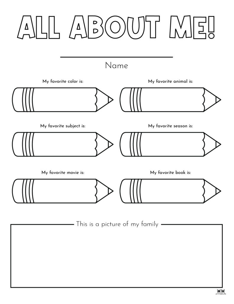All About Me Printable Worksheets - 50 Free Printables | Printabulls for All About Me Worksheet Reception