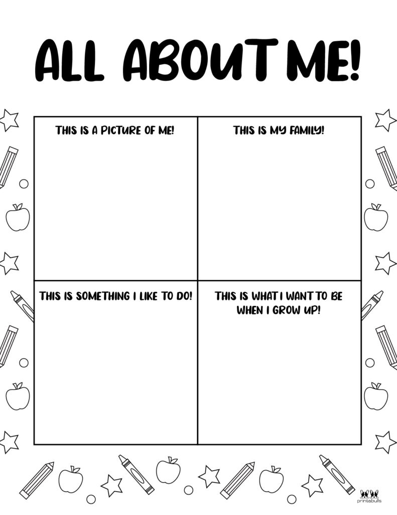 All About Me Printable Worksheets - 50 Free Printables | Printabulls inside All About Me Worksheet 3 Year Old