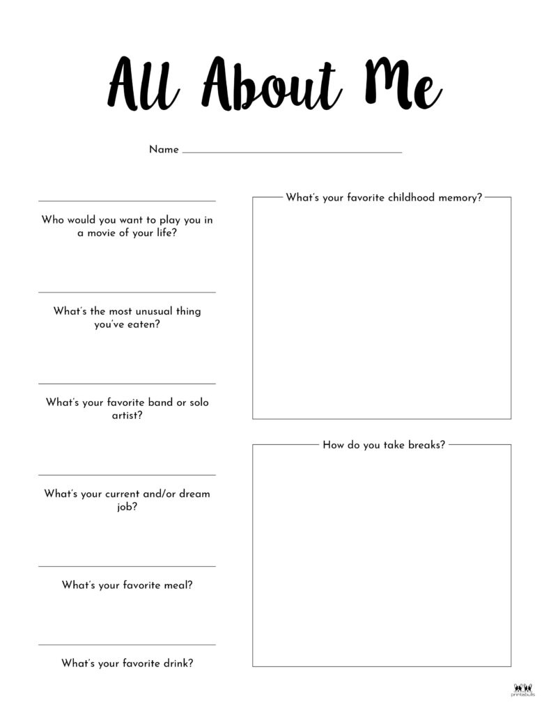All About Me Printable Worksheets - 50 Free Printables | Printabulls inside All About Me Worksheet For Ukg Class