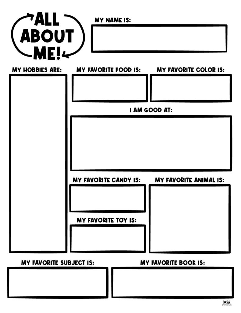 All About Me Printable Worksheets - 50 Free Printables | Printabulls inside All About Me Worksheet Free High School