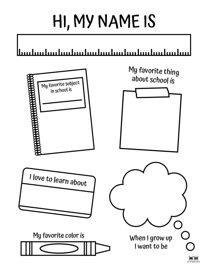 All About Me Printable Worksheets - 50 Free Printables | Printabulls intended for All About Me Worksheet For 1st Grade
