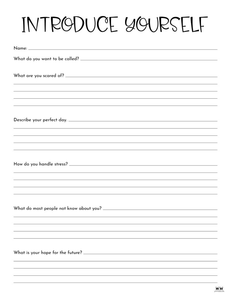 All About Me Printable Worksheets - 50 Free Printables | Printabulls intended for Teen All About Me Worksheet Printable