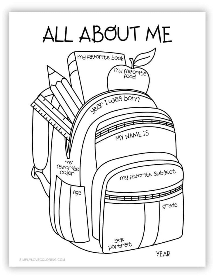 All About Me Worksheet Coloring