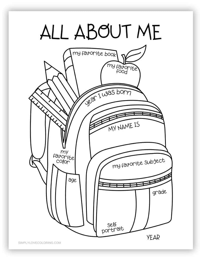 All About Me Printable Worksheets (Free Pdf Printables) - Simply in All About Me Worksheet Coloring