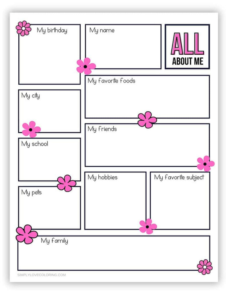 All About Me Flower Free Printable All About Me Flower Free Printable